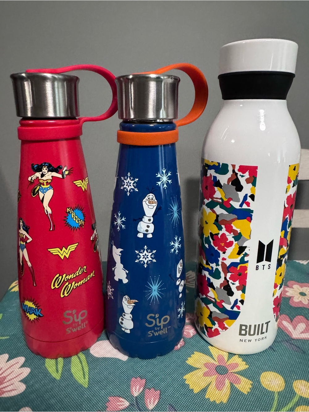 3 cute water bottles